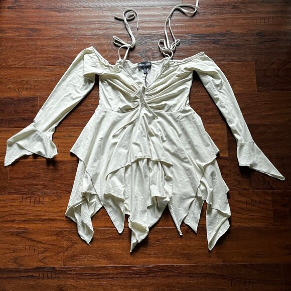 Dolls Kill Dresses & Skirts - Dolls Kill / Current Mood - Cream Fairy Handkerchief Dress